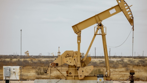 Pumpjacks on the outskirts of town in Midland, Texas, U.S. on Monday, April 4, 2022. West Texas, the proud oil-drilling capital of America, is now also on the cusp of becoming the earthquake capital of America.