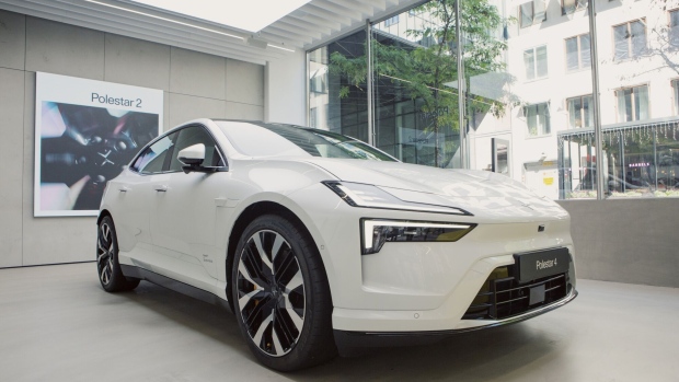 A Polestar 4 at the electric vehicle maker's showroom in Stockholm.
