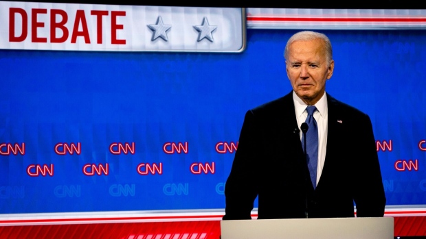 Biden during the debate with Trump in Atlanta.