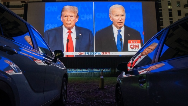 <p>A debate watch party at a drive-in theater in Miami, Florida.</p>