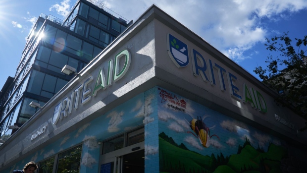 A Rite Aid store in New York, US, on Monday, Oct. 16, 2023. US pharmacy chain Rite Aid Corp. filed for bankruptcy in an effort to close unprofitable stores, address lawsuits over its role in the opioid pandemic and rework a debt load of roughly $4 billion. Photographer: Bing Guan/Bloomberg