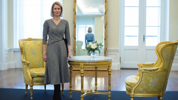<p>Estonian Prime Minister Kaja Kallas in her office in Tallinn.</p>