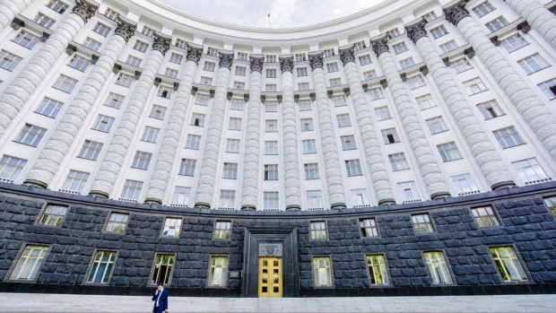<p>The cabinet of ministers building in Kyiv.</p>