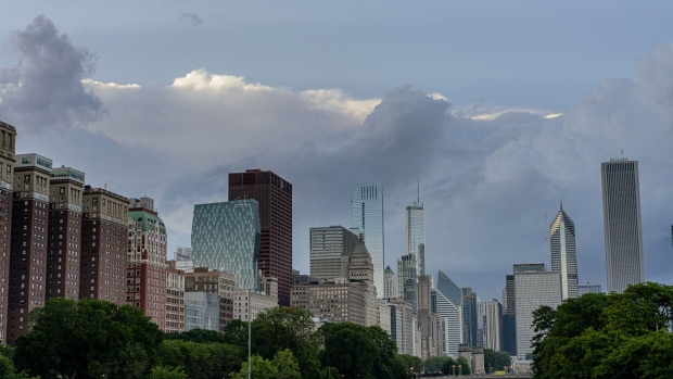 The skyline of Chicago, Illinois, US, on Sunday, May 26, 2024. The Bureau of Economic Analysis is scheduled to release personal consumption figures on May 31. Photographer: Jamie Kelter Davis/Bloomberg