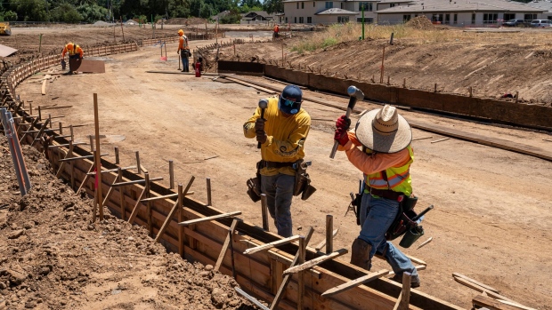 Construction at the Toll Brothers Borello Ranch Estates housing community in Morgan Hill, California, US, on Tuesday, June 4, 2024. Toll Brothers Inc. is scheduled to release earnings figures on June 20.