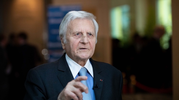 Jean-Claude Trichet, former president of the European Central Bank (ECB), gestures while speaking during a Bloomberg Television interview at the 75th anniversary of the Bretton Woods system of monetary management in Paris, France, on Tuesday, July 16, 2019. Global central bankers are again in the driving seat when it comes to propping up the world economy, but many are demanding governments join them in the rescue effort. Photographer: Christophe Morin/Bloomberg