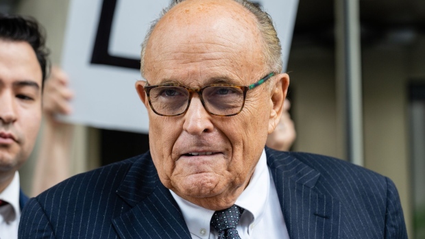 Rudolph Giuliani leaves federal court in Washington on May 19, 2023.