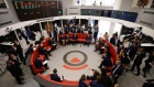 Traders on the trading floor of the open outcry pit at the London Metal Exchange Ltd. (LME) in London, U.K., on Monday, Sept. 6, 2021. After 18 months away, brokers returned Monday to the red leather couches of the London Metal Exchange’s floor, where they set benchmark prices of metals such as copper and aluminum by screaming orders at one another. Photographer: Jason Alden/Bloomberg