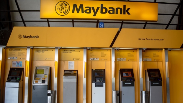 Automated teller machines (ATMs) inside a combined Malayan Banking Bhd. (Maybank) and Maybank Islamic Bhd. bank branch in Kuala Lumpur, Malaysia, on Tuesday, May 21, 2024. Maybank, Malaysia's largest lender, is scheduled to release earnings on May 24. Photographer: KG Krishnan/Bloomberg