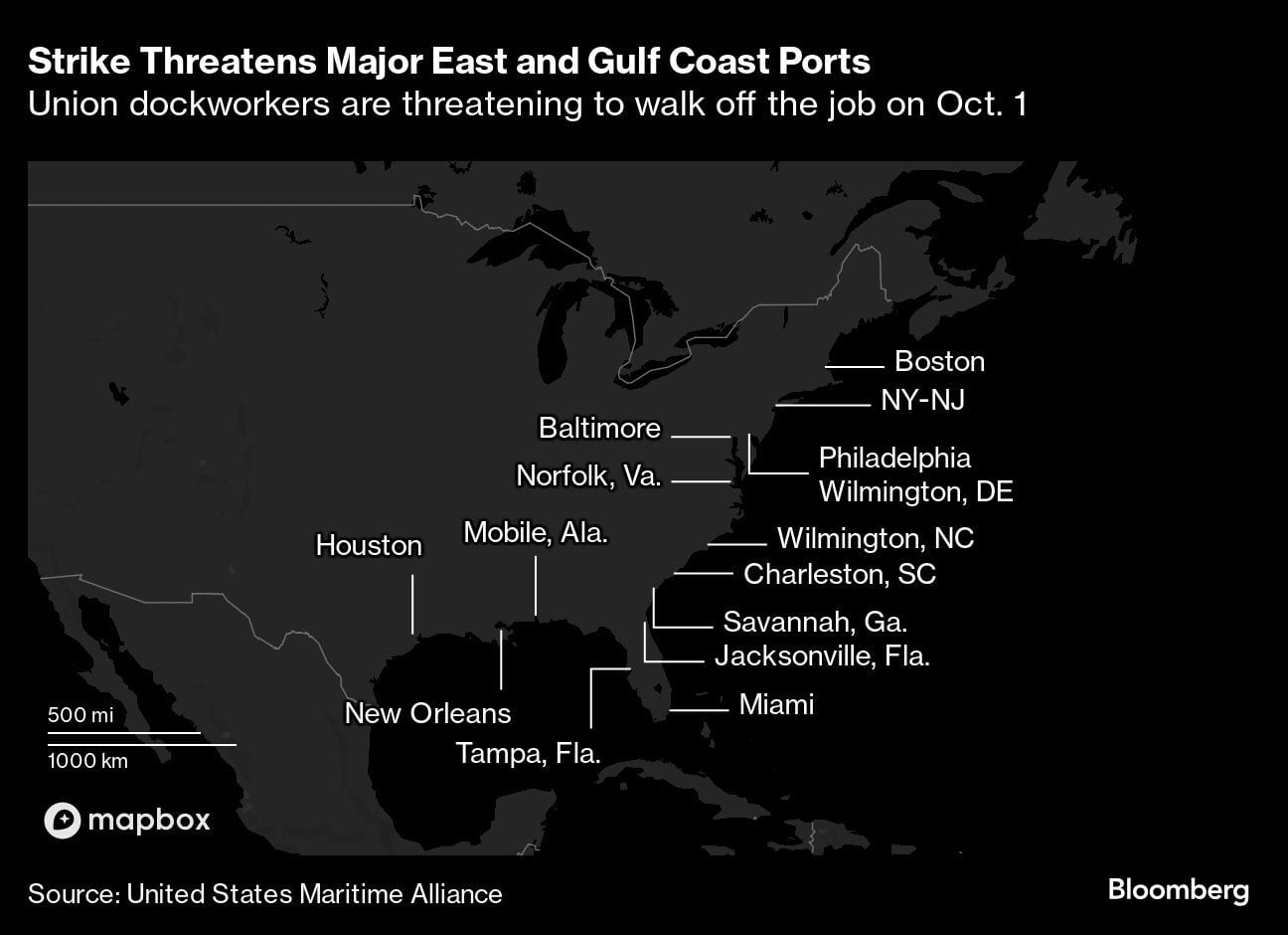 Cargo Carriers Fear Port Strike Will Paralyze Half of US Trade – BNN  Bloomberg