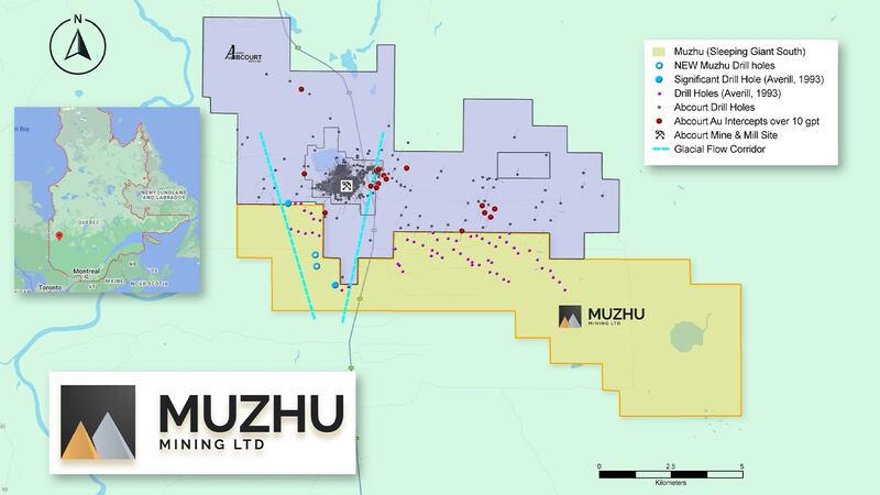 Project map of Muzhu Mining’s Sleeping Giant South Project